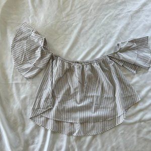 BoHo Linen Off-Shoulder Blouse